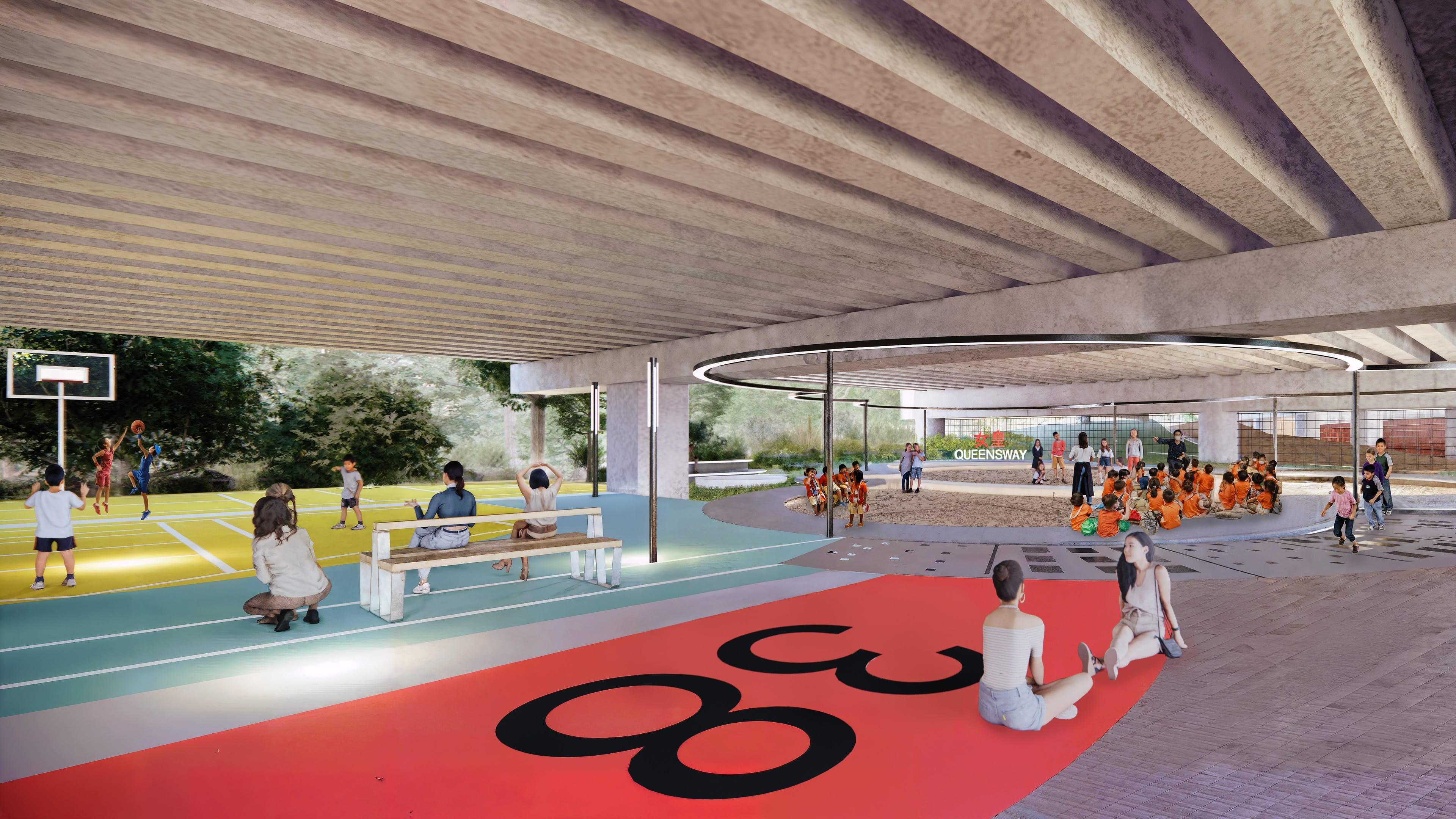 Image showing possible future design of area underneath viaduct at Area A
